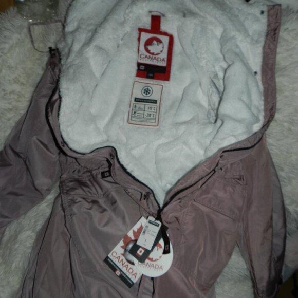 Canada Weather Gear Fur Lined Hooded Parka Jacket Burgundy - Picture 10 of 16